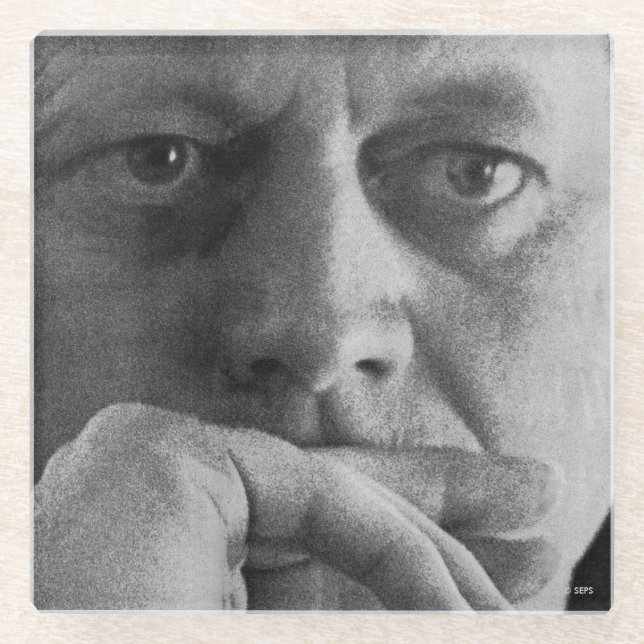 Photograph of John F. Kennedy Glass Coaster (Front)