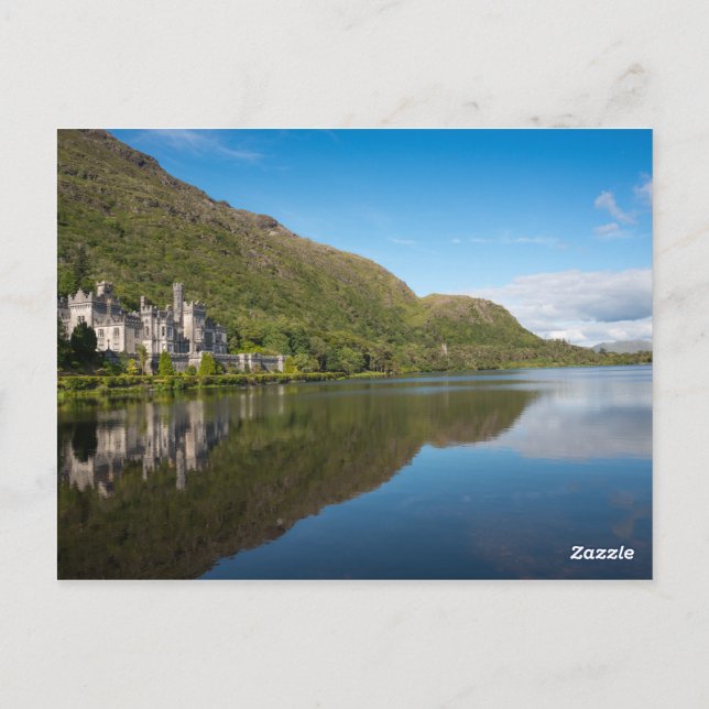 Photograph of Kylemore Abbey in Connemara Ireland Postcard (Back)