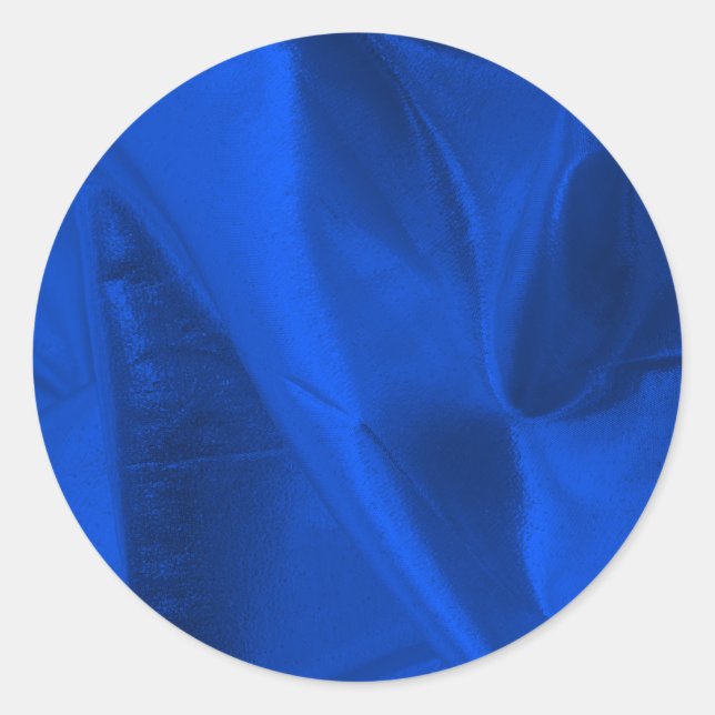 Photograph of Metallic Blue Lame' Classic Round Sticker (Front)