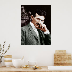 Photograph of Nikola Tesla at Age 40 Poster