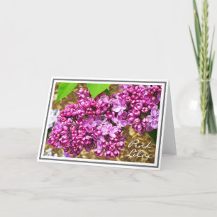 Photograph of Pink Lilac Flower Cluster Card