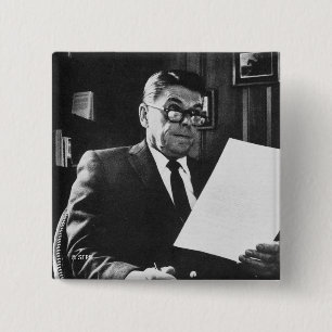 Photograph of Ronald Reagan 15 Cm Square Badge