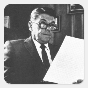 Photograph of Ronald Reagan Square Sticker