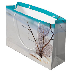 Photograph of Seashells on a Sandy Beach Large Gift Bag