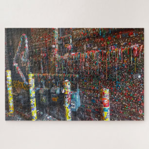 Photograph of the infamous Seattle gum wall Jigsaw Puzzle
