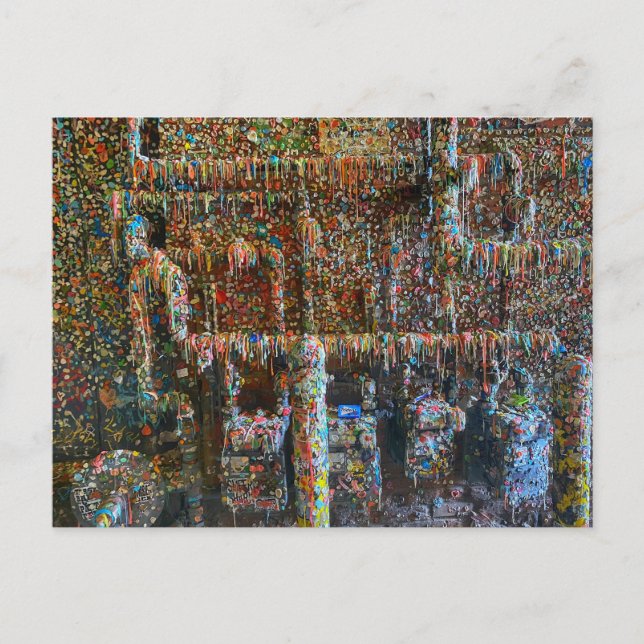 Photograph of the infamous Seattle gum wall Postcard (Front)