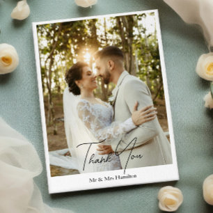 Photograph Personalised Wedding With Message Thank You Card