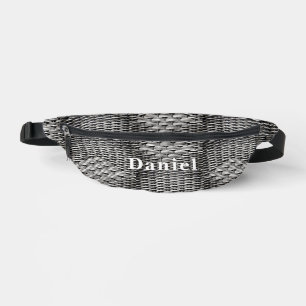Photographed braid, abstract and interesting grey  bum bags