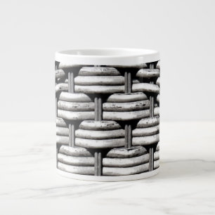 Photographed braid, abstract and interesting grey  large coffee mug