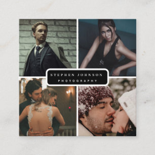 Photographer 4 Photos  Square Business Card