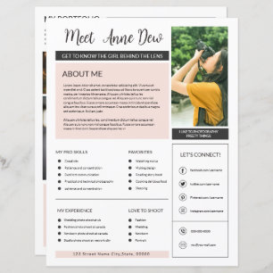 Photographer About me Page Template