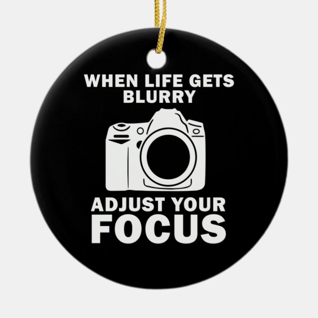 Photographer Adjust Your Focus Ceramic Tree Decoration (Front)