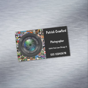 Photographer And Photography Business Camera Lens Magnetic Business Card