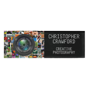 Photographer And Photography Business Camera Lens Name Tag