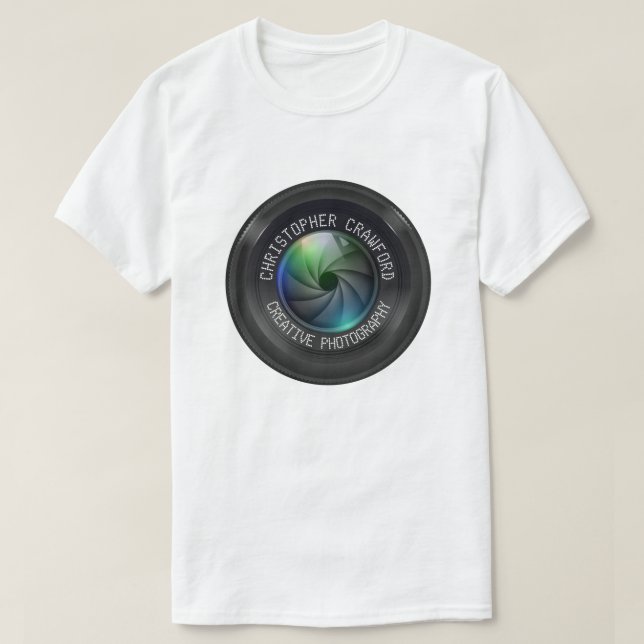 Photographer And Photography Business Camera Lens T-Shirt (Design Front)