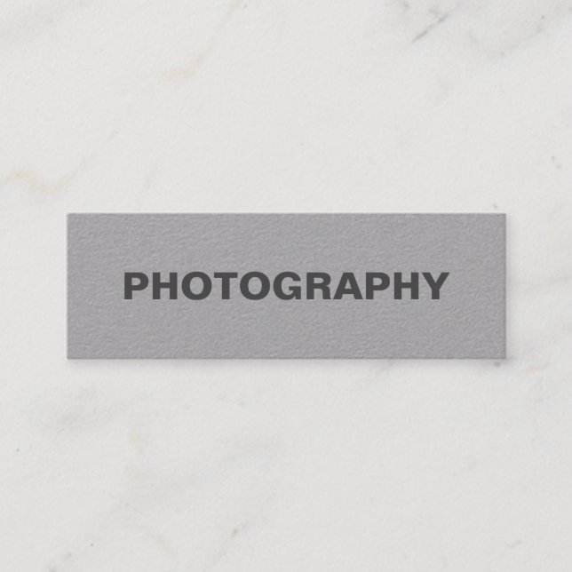 Photographer Artist Modern Minimalist Grey Mini Business Card (Front)
