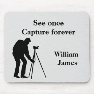 Photographer black and grey personalised mouse mat
