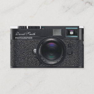 Photographer black Business Double bed card