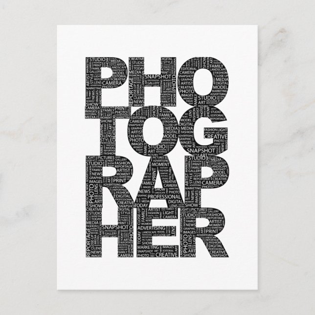 Photographer - Black Text Postcard (Front)