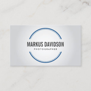 Photographer Blue Camera Lens Business Card