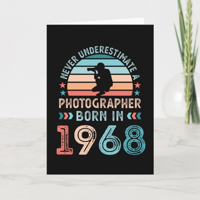 Photographer born 1968 60th Birthday Gift Card (Front)