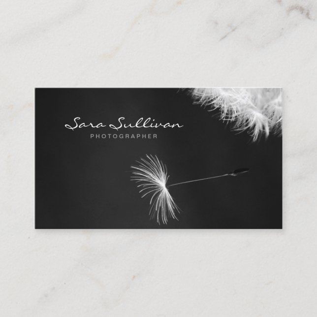 Photographer Business Card Dandelion Closeup (Front)