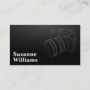 Photographer Camera Black Carbon Pattern Business Card
