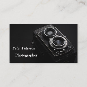 Photographer Camera Black & White Business Card