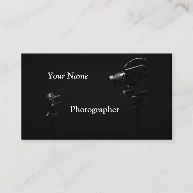 Photographer Camera Black & White Business Card (Front)