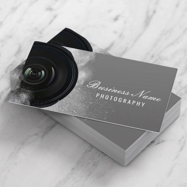 Photographer Camera Dark Grey Photography Business Card (Creator Uploaded)