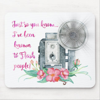Photographer Camera Flash Mouse Mat