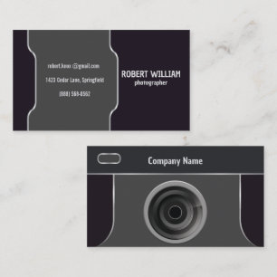 Photographer Camera Lens Modern Minimal Design Business Card