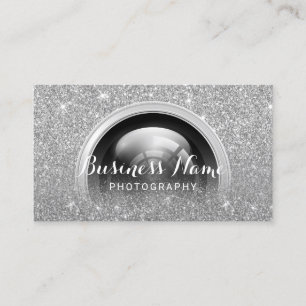 Photographer Camera Silver Glitter Photography Business Card