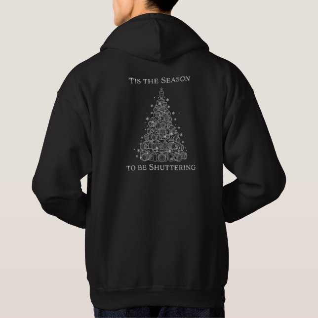 Photographer Christmas Gift - Cameras Tree Design Hoodie (Back)