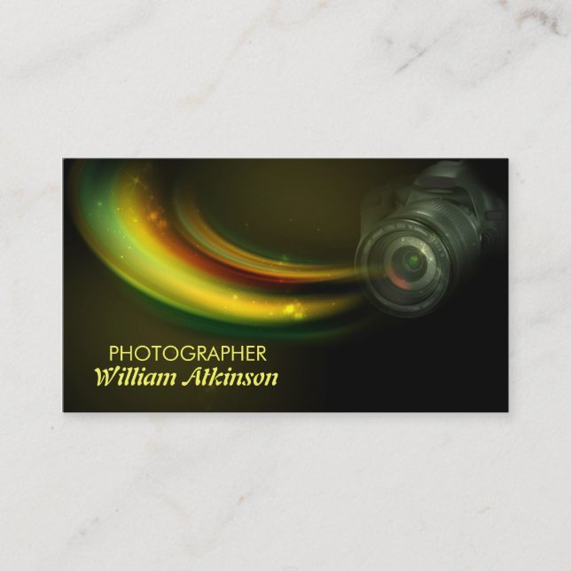photographer colourful modern business card (Front)