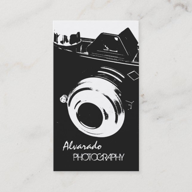 Photographer Creative Retro Black White Camera Business Card (Front)