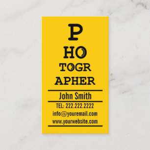 Photographer Creative Typographic Photography Business Card