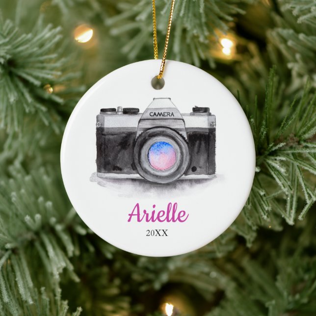 Photographer Custom Personalised Camera Christmas Ceramic Tree Decoration (Tree)