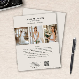 Photographer Custom Photo QR Social Media Business Flyer
