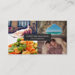 Photographer, customisable, 4 photos business card