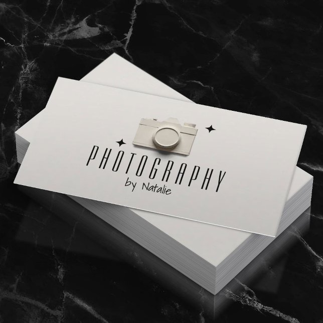 Photographer Cute Paper Camera Minimalist Business Card (Creator Uploaded)