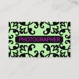 Photographer Damask Business Card