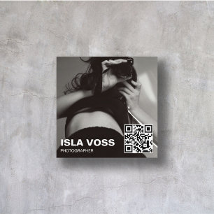 Photographer Editorial Minimalist Modern Elegant Square Business Card