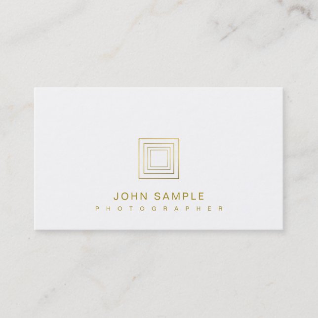 Photographer Elegant Photography Stylish Gold Look Business Card (Front)