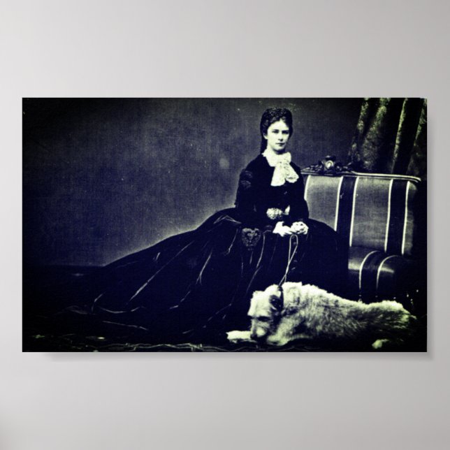 Photographer Empress Elisabeth of Austria with dog Poster (Front)