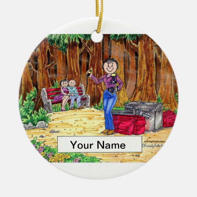 Photographer - Female Ceramic Tree Decoration (Front)