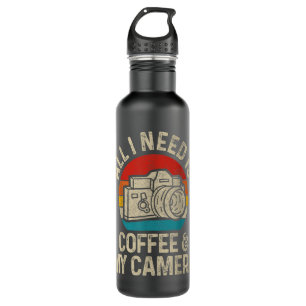 Photographer Gift Coffee & Camera Funny Vintage Ph 710 Ml Water Bottle