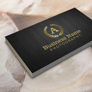 Photographer Gold Monogram Photography Business Card