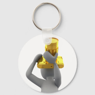 photographer golden camera key ring