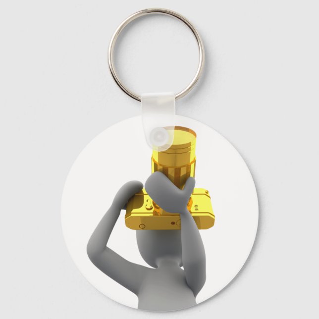 photographer golden camera key ring (Front)